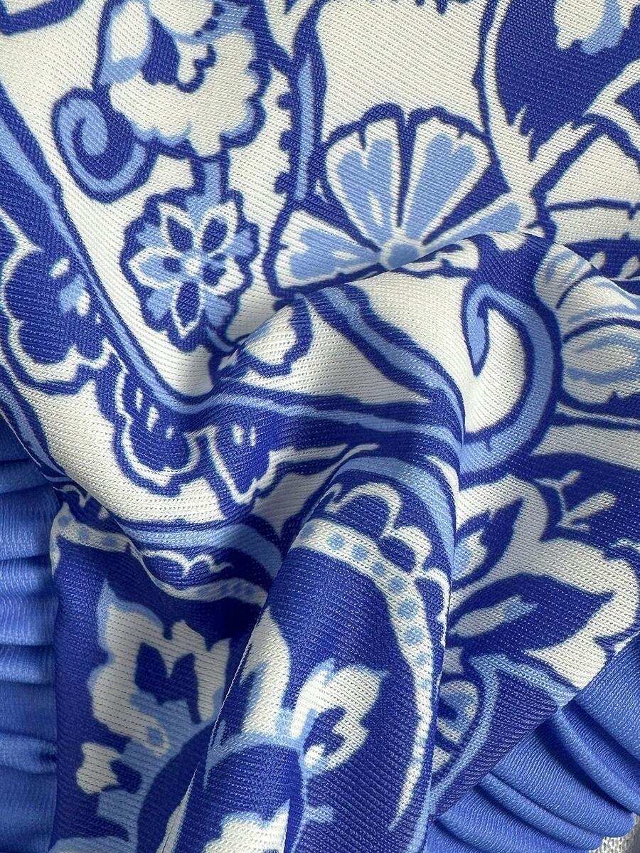 Swim Vcay Women's Summer Beach Vacation Thick Strap Solid & Floral Print Backless Ruched High Waist Sexy Micro Triangle Bikini Set Boho Bikini Set Snake Print Bikini Vacation Bikini Set Swim Oasis 2 Piece High Rise Bikini Set - Image 8