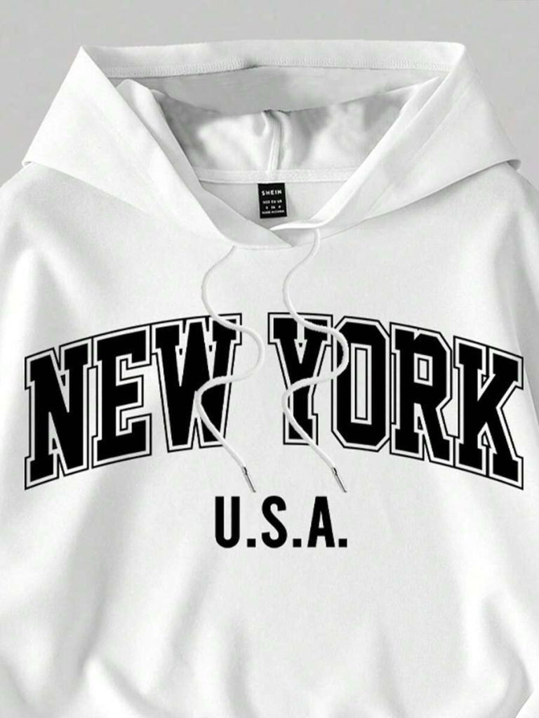 Slaydiva Fall Clothes/Winter Clothes/2pcs Set /Casual Hoodie Sweatshirt And Tight Leggings Set/Y2k Clothes/Streetwear /Back To School/Going Out Set/New York Letter Print - Image 4