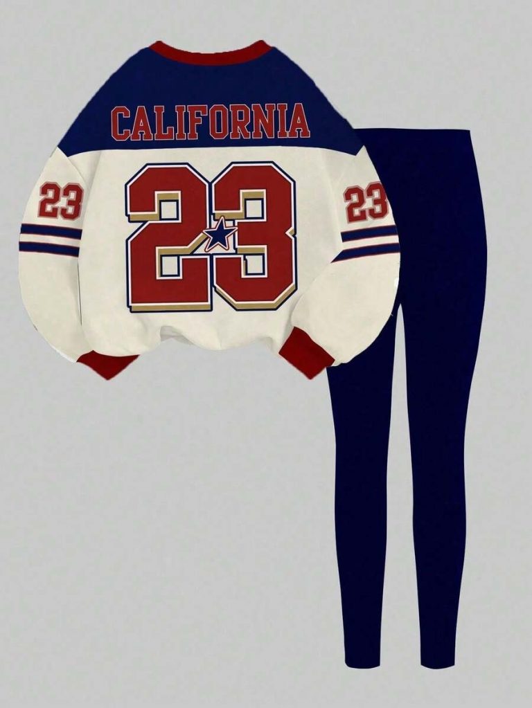 Slaydiva Women's Fall/Winter/Casual Streetwear Crew Neck Sweatshirt And Leggings Set/Back To School/Y2K/Outfits/Streetwear/Eagle & NO.23 Graphic - Image 17