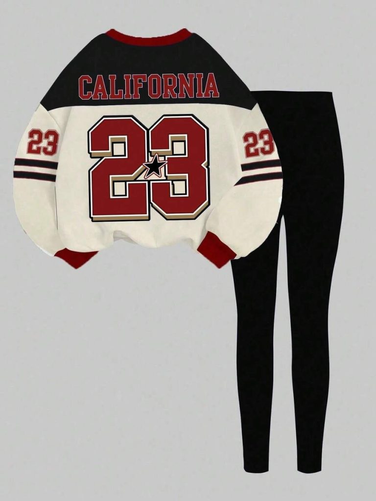 Slaydiva Women's Fall/Winter/Casual Streetwear Crew Neck Sweatshirt And Leggings Set/Back To School/Y2K/Outfits/Streetwear/Eagle & NO.23 Graphic - Image 22