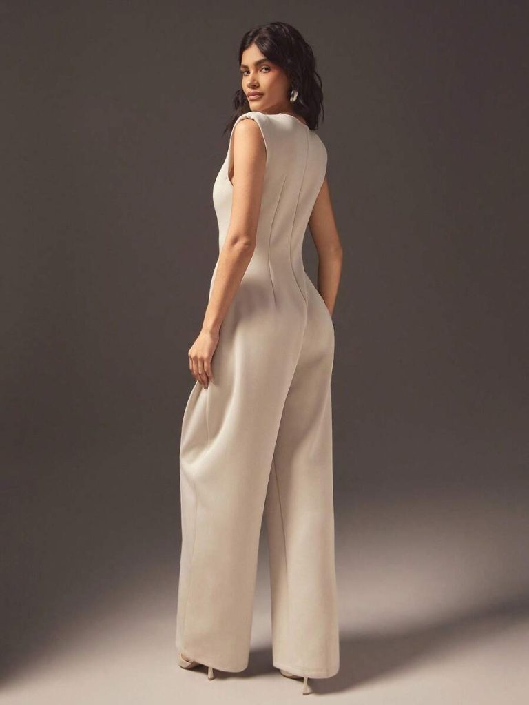Hauture Women's Sexy Casual Barrel Shape Zip Front Sleeveless Jumpsuit For Office - Image 7