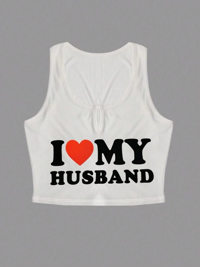 Women's Fashion Heart & Letter Print Slim Fit Camisole - Image 4