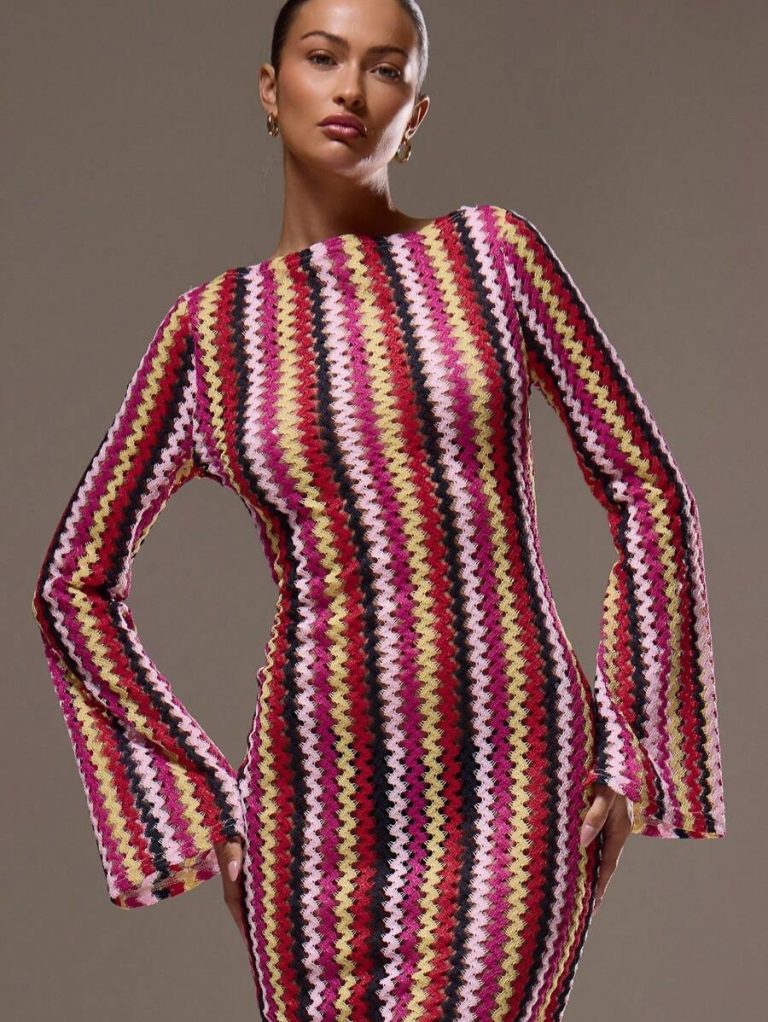 MUSERA Textured Stripe Knit Flared Maxi Dress Spring Summer Vacation Boho Ibiza Elegant Beach Cute Wedding Guest, Elegant, Date Night, Christmas, Halloween, Fall, Winter - Image 24