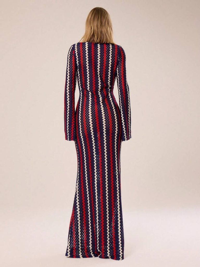 MUSERA Textured Stripe Knit Flared Maxi Dress Spring Summer Vacation Boho Ibiza Elegant Beach Cute Wedding Guest, Elegant, Date Night, Christmas, Halloween, Fall, Winter - Image 27
