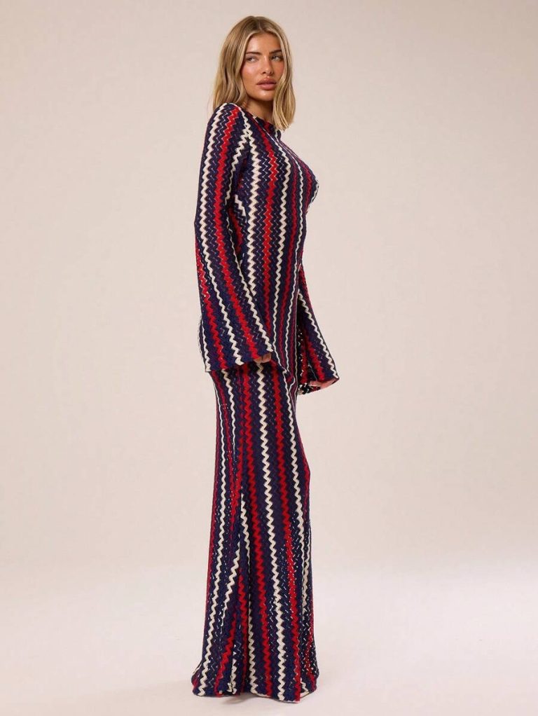 MUSERA Textured Stripe Knit Flared Maxi Dress Spring Summer Vacation Boho Ibiza Elegant Beach Cute Wedding Guest, Elegant, Date Night, Christmas, Halloween, Fall, Winter - Image 29
