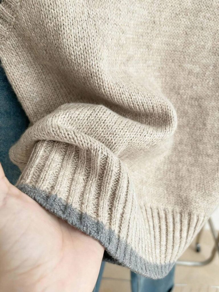 Franclia Back To School Casual Style Loose Round Neck Sleeveless Woolen Woven Contrasting Color Trimmed Khaki Autumn And Winter Women's Knitted Top Fall Clothes For Women Going Out Tops Women - Image 86