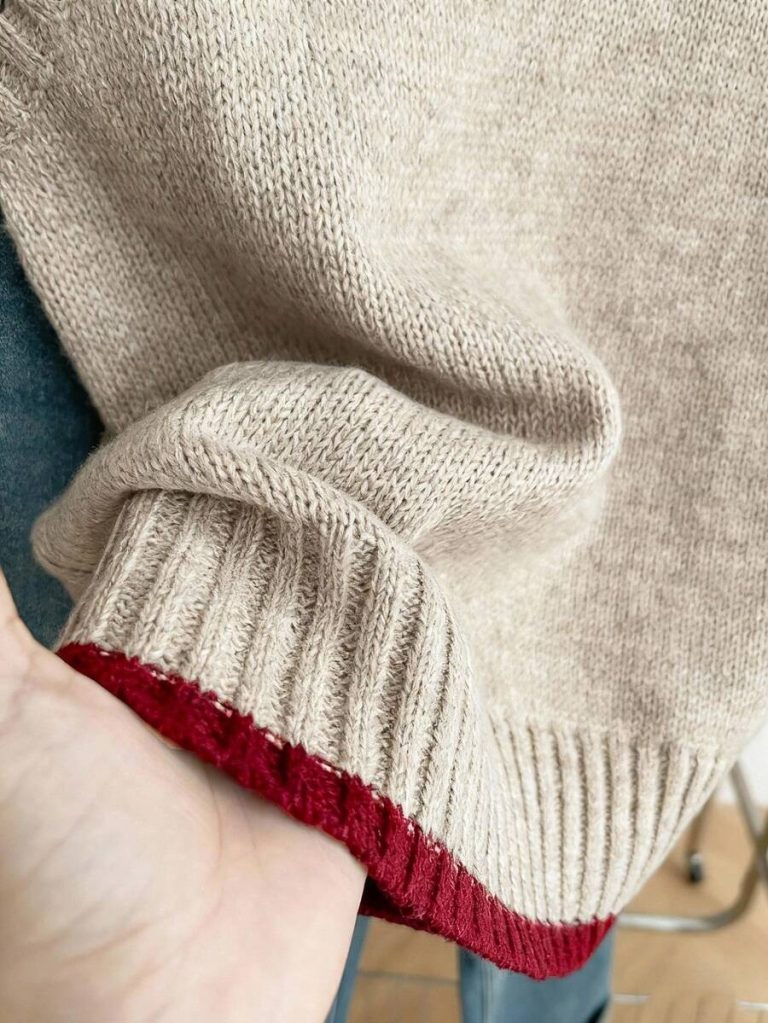 Franclia Back To School Casual Style Loose Round Neck Sleeveless Woolen Woven Contrasting Color Trimmed Khaki Autumn And Winter Women's Knitted Top Fall Clothes For Women Going Out Tops Women - Image 114