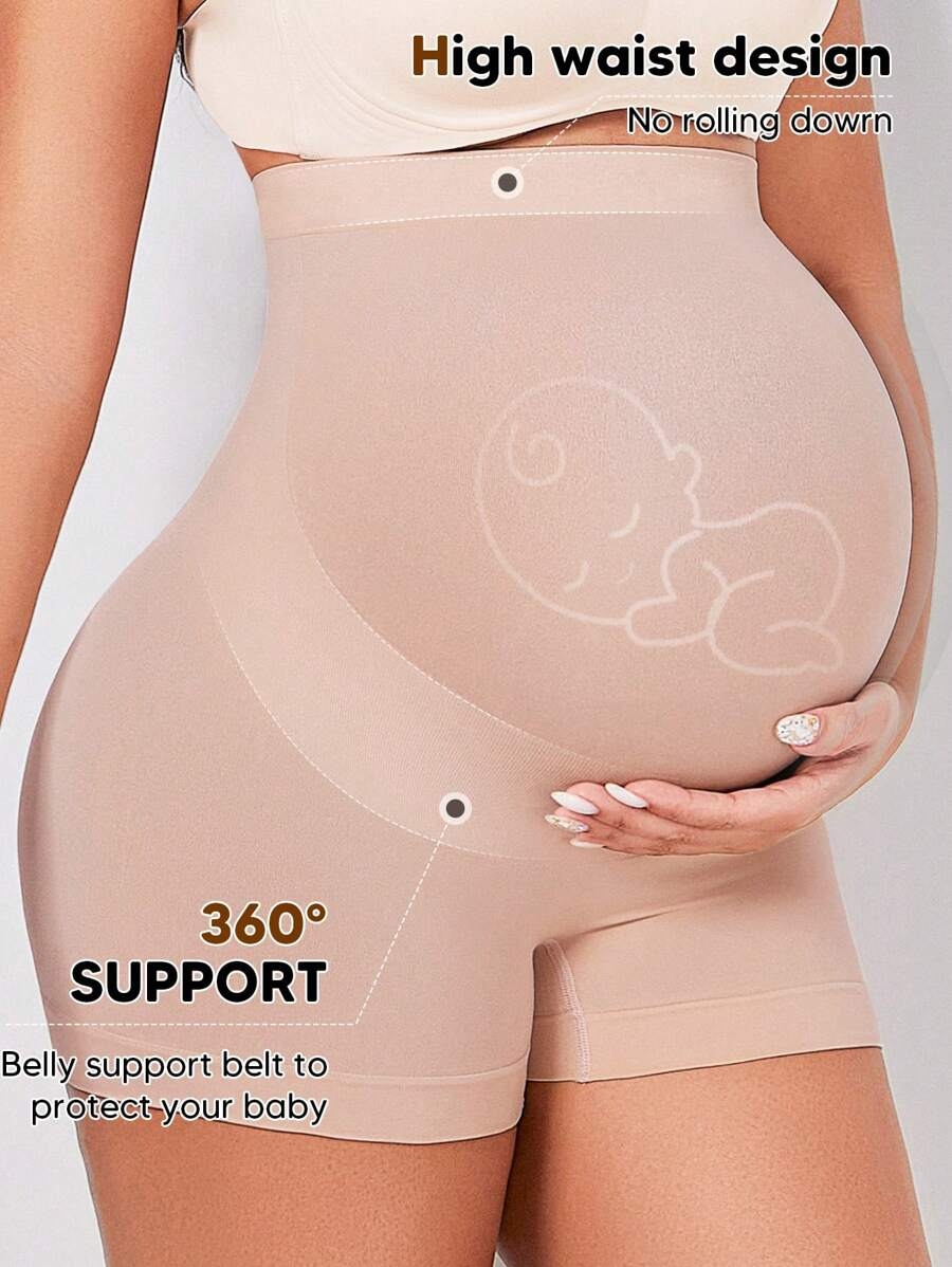 Maternity Belly Support Shorts High Waisted With Expandable Belly Panel Pregnancy Yoga Workout Activewear - Image 8