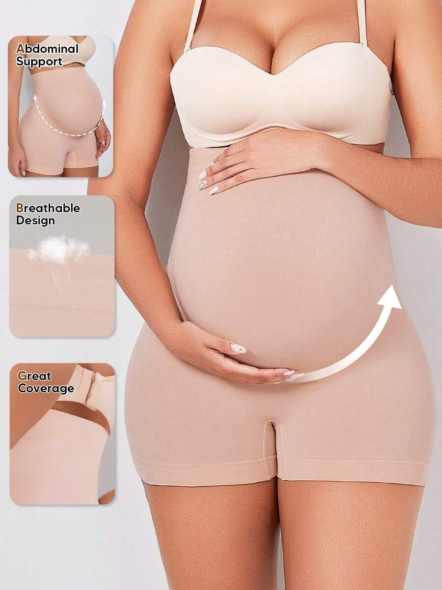 Maternity Belly Support Shorts High Waisted With Expandable Belly Panel Pregnancy Yoga Workout Activewear - Image 10