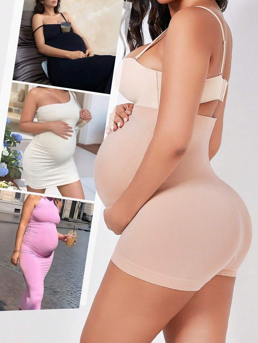 Maternity Belly Support Shorts High Waisted With Expandable Belly Panel Pregnancy Yoga Workout Activewear - Image 12