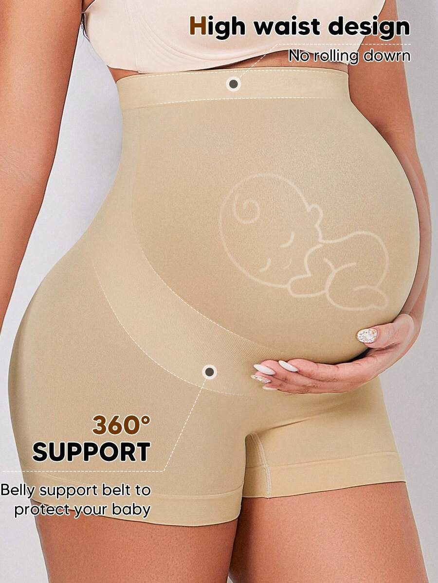 Maternity Belly Support Shorts High Waisted With Expandable Belly Panel Pregnancy Yoga Workout Activewear - Image 16
