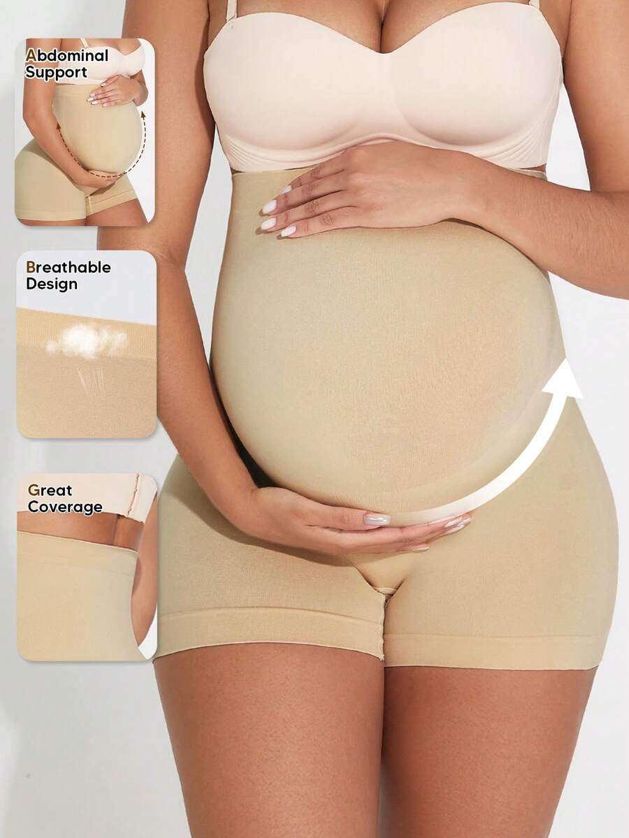 Maternity Belly Support Shorts High Waisted With Expandable Belly Panel Pregnancy Yoga Workout Activewear - Image 18