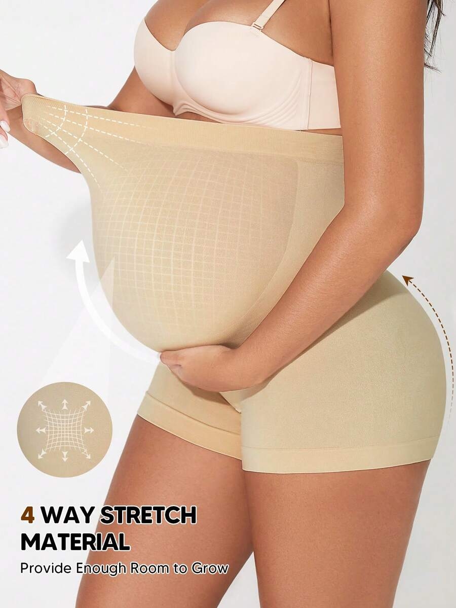 Maternity Belly Support Shorts High Waisted With Expandable Belly Panel Pregnancy Yoga Workout Activewear - Image 19