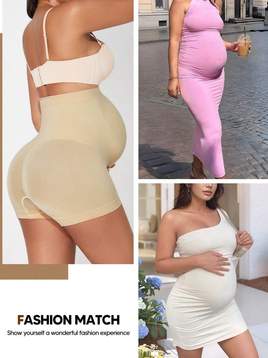 Maternity Belly Support Shorts High Waisted With Expandable Belly Panel Pregnancy Yoga Workout Activewear - Image 20