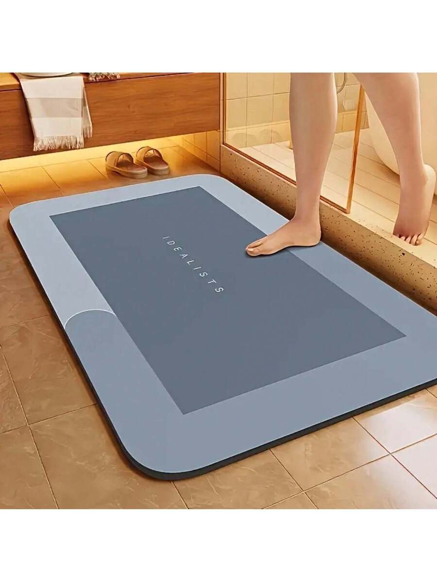 1 Piece Super Absorbent Non-Slip Bath Mat - Quick-Drying Diatomaceous Earth, Soft And Decorative, With Clover Design, Black With Gold Accents, Perfect For Bathtub And Shower, Home Decor Foot Mat, Bathroom Rug|Clover Pattern Design|Rubber Backing Pad - Image 3