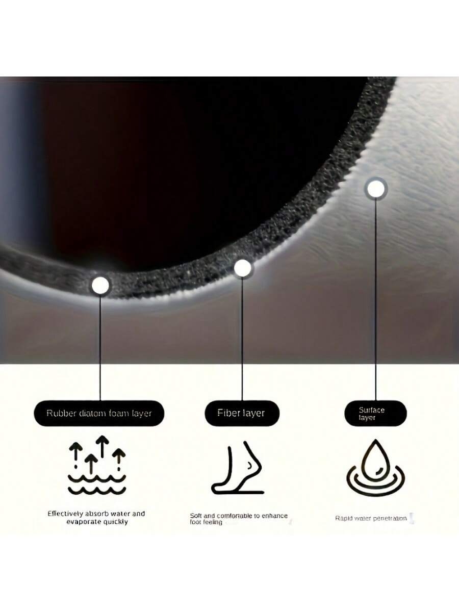 1 Piece Super Absorbent Non-Slip Bath Mat - Quick-Drying Diatomaceous Earth, Soft And Decorative, With Clover Design, Black With Gold Accents, Perfect For Bathtub And Shower, Home Decor Foot Mat, Bathroom Rug|Clover Pattern Design|Rubber Backing Pad - Image 8