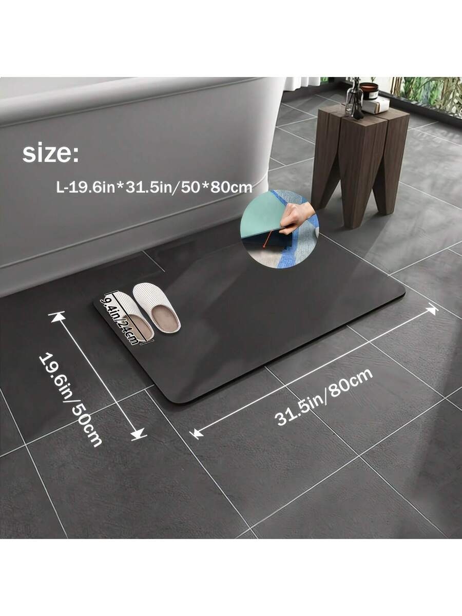 1 Piece Super Absorbent Non-Slip Bath Mat - Quick-Drying Diatomaceous Earth, Soft And Decorative, With Clover Design, Black With Gold Accents, Perfect For Bathtub And Shower, Home Decor Foot Mat, Bathroom Rug|Clover Pattern Design|Rubber Backing Pad - Image 9