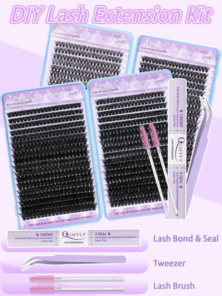 720PCS D Curl Lash Clusters Kit - 30D 40D/60D 80DLash Clusters 9-18MM Eyelash Clusters Lash Extension Kit Natural Wispy Eyelash Extension Kit Lashes Clusters With Lash Bond&Seal Lash Brush And Tweezer - Image 4