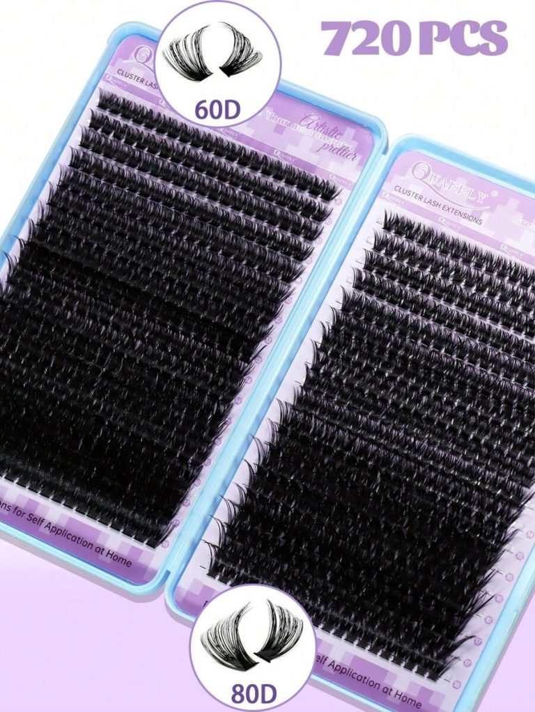 720PCS D Curl Lash Clusters Kit - 30D 40D/60D 80DLash Clusters 9-18MM Eyelash Clusters Lash Extension Kit Natural Wispy Eyelash Extension Kit Lashes Clusters With Lash Bond&Seal Lash Brush And Tweezer - Image 8