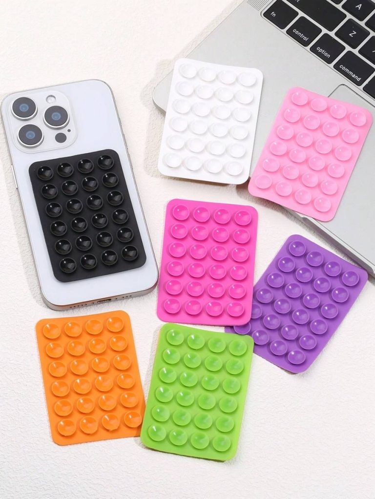 1pc Silicone Phone Anti-Slip Suction Cup Pad, 24pcs Silicone Suction Cups, Adhesive Design, Multi-Color Options Compatible With IPhone, Android Phone, Gift For Birthday, Family, Friends Phone Holder, Phone Stand, Phone Accessories - Image 2