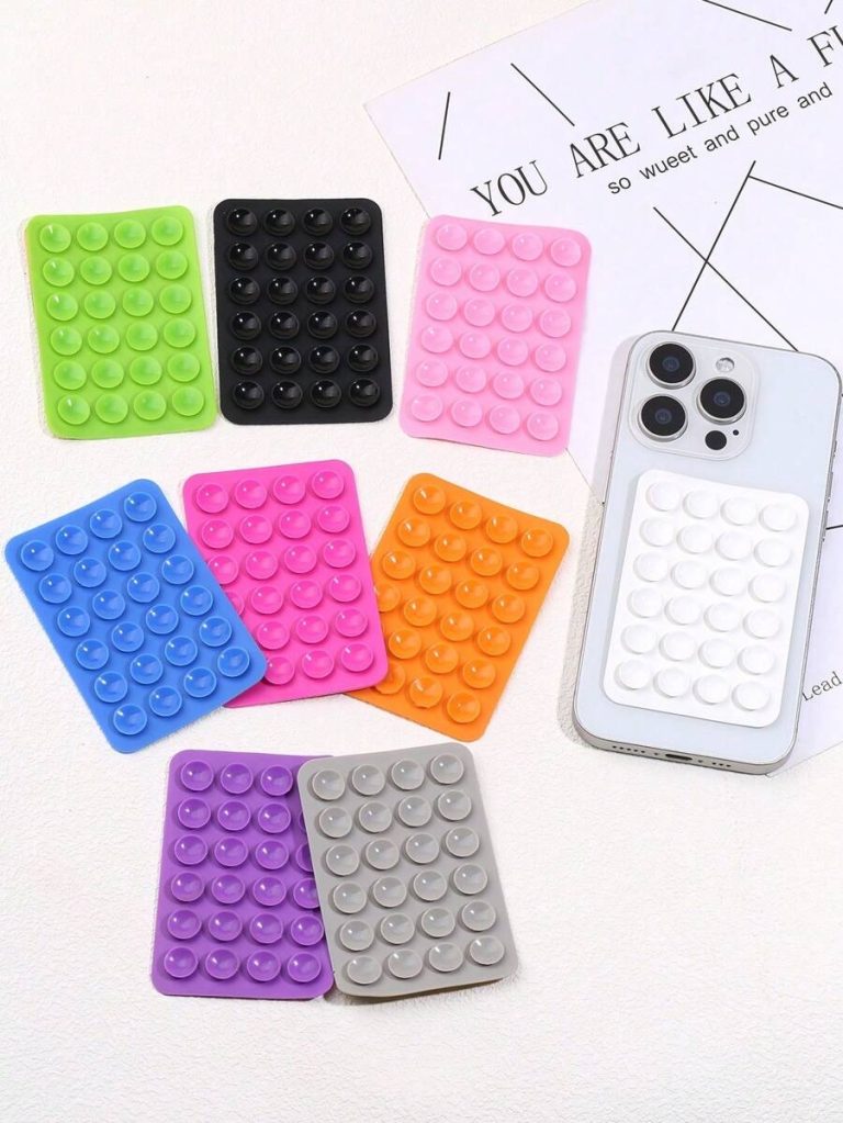 1pc Silicone Phone Anti-Slip Suction Cup Pad, 24pcs Silicone Suction Cups, Adhesive Design, Multi-Color Options Compatible With IPhone, Android Phone, Gift For Birthday, Family, Friends Phone Holder, Phone Stand, Phone Accessories - Image 4