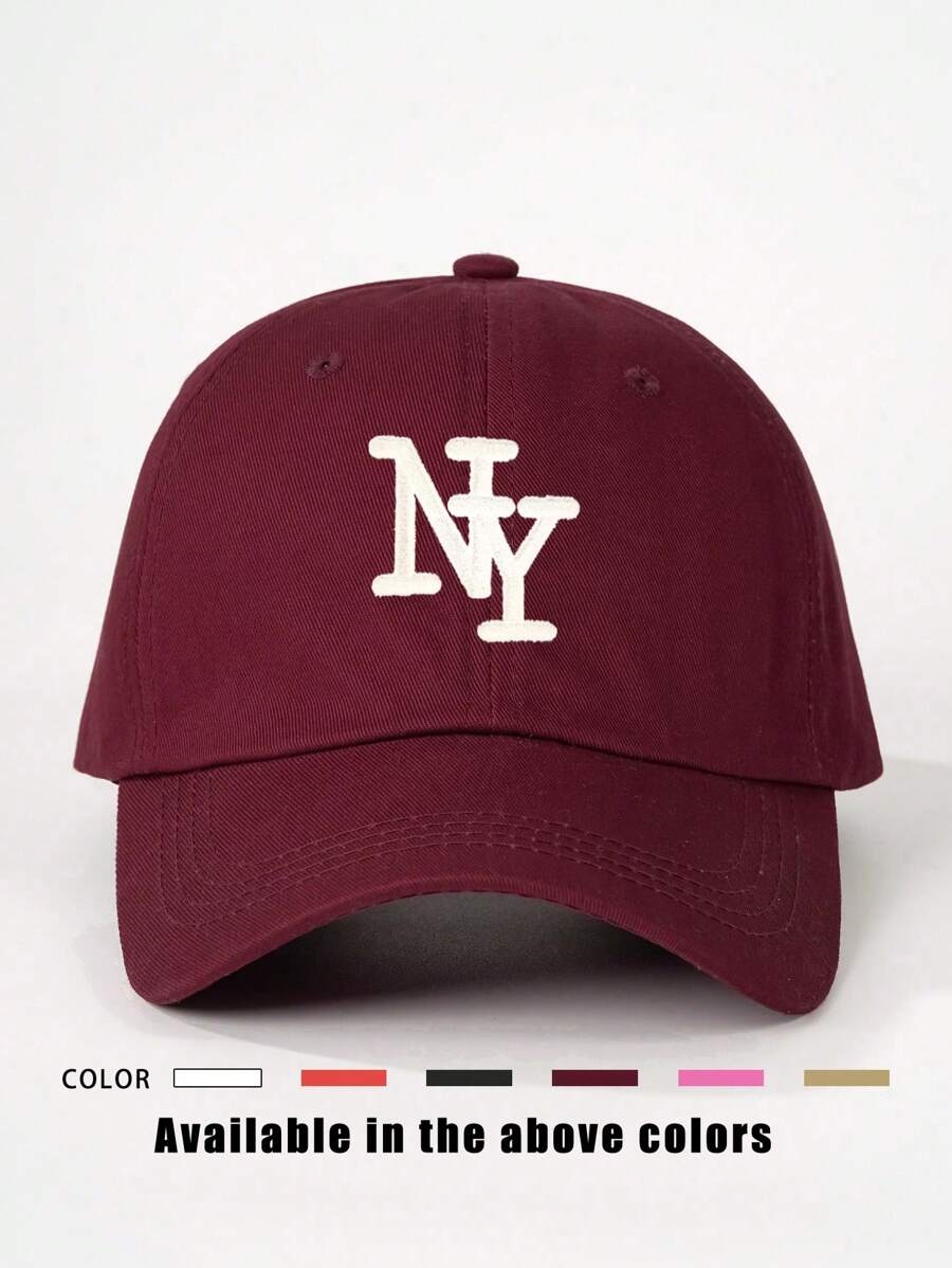 1pc Embroidered "NY" Letter Adjustable Baseball Cap, Outdoor Sunscreen Casual Hat Suitable For Spring Autumn Travel Beach Vacation, Y2K Style For Young Adults - Image 3