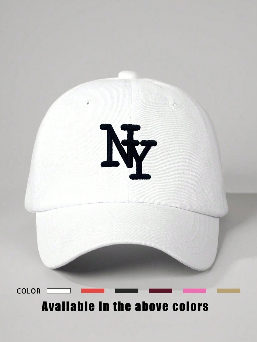1pc Embroidered "NY" Letter Adjustable Baseball Cap, Outdoor Sunscreen Casual Hat Suitable For Spring Autumn Travel Beach Vacation, Y2K Style For Young Adults - Image 4