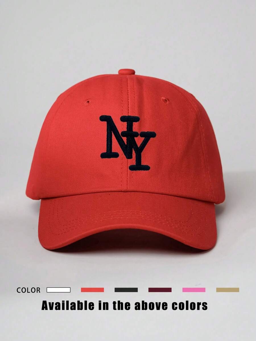 1pc Embroidered "NY" Letter Adjustable Baseball Cap, Outdoor Sunscreen Casual Hat Suitable For Spring Autumn Travel Beach Vacation, Y2K Style For Young Adults - Image 5