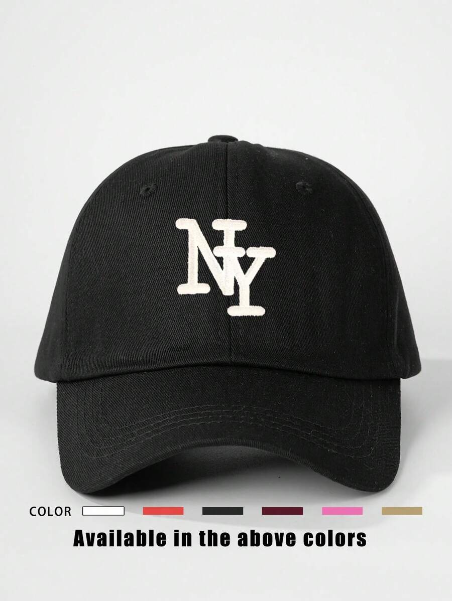 1pc Embroidered "NY" Letter Adjustable Baseball Cap, Outdoor Sunscreen Casual Hat Suitable For Spring Autumn Travel Beach Vacation, Y2K Style For Young Adults - Image 6