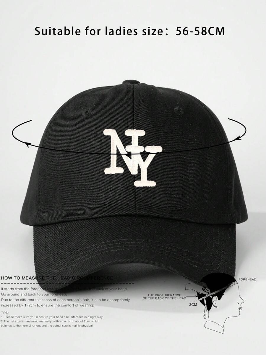 1pc Embroidered "NY" Letter Adjustable Baseball Cap, Outdoor Sunscreen Casual Hat Suitable For Spring Autumn Travel Beach Vacation, Y2K Style For Young Adults - Image 9