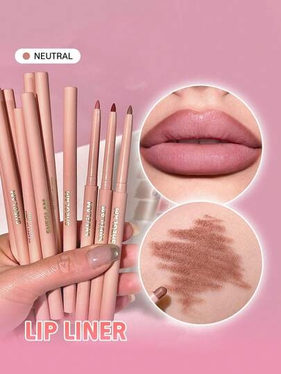 SHEGLAM So Lippy Lip Liner-Neutral Creamy Matte Lip Liner Pencil High Pigment Not Easy To Fade Silky Smooth Matte Contour Tint Lip Makeup Brand Beauty Makeup Cosmetic For Women Girls Perfect For Fall Winter Ideal For Y2K Fancy Fashion Suitable For Birthday Present Halloween Party Ready Best Color