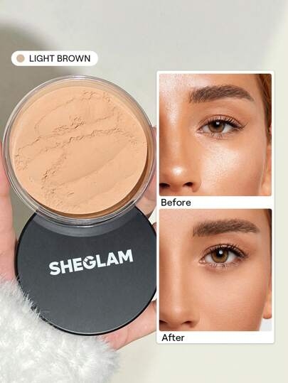 SHEGLAM Baked Glow Setting Powder-Light Brown Oil Control Loose Setting Powder Translucent Pore-Less Flawless Smooths Fine Lines Glowy Powder Brand Beauty Makeup Cosmetic For Women Girls Perfect For Fall Winter Ideal For Y2K Fancy Fashion Suitable For Birthday Present Halloween Party Ready Best Color