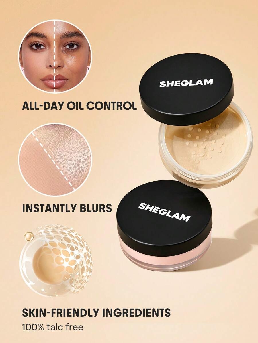 SHEGLAM Baked Glow Setting Powder-Light Brown Oil Control Loose Setting Powder Translucent Pore-Less Flawless Smooths Fine Lines Glowy Powder Brand Beauty Makeup Cosmetic For Women Girls Perfect For Fall Winter Ideal For Y2K Fancy Fashion Suitable For Birthday Present Halloween Party Ready Best Color - Image 13