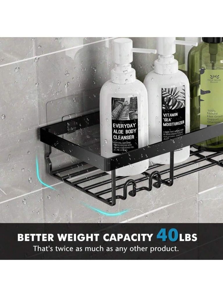 Adhesive Shower Caddy, 5 Pack Rustproof Stainless Steel Bath Organizers With Large Capacity, No Drilling Shelves For Bathroom Storage & Home Decor - Image 34
