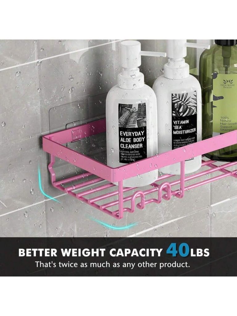 Adhesive Shower Caddy, 5 Pack Rustproof Stainless Steel Bath Organizers With Large Capacity, No Drilling Shelves For Bathroom Storage & Home Decor - Image 48