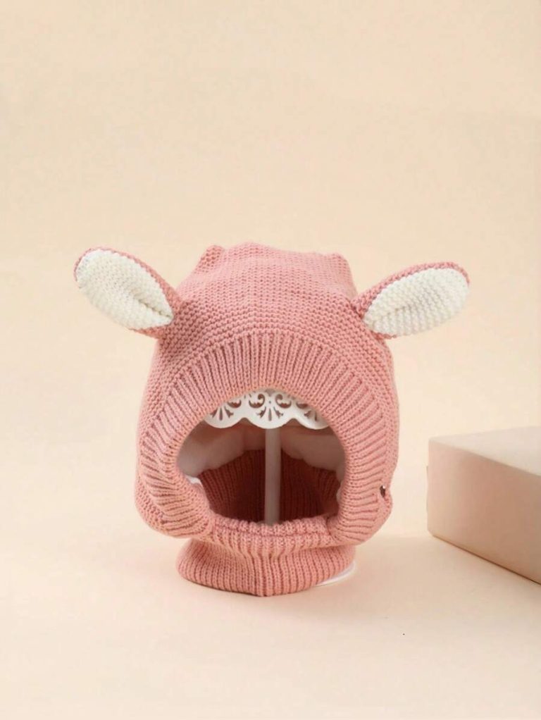1pc Children Winter Hat With Cute Puppy Embroidery And Ear Design, Cartoon Knitted Cap For Baby Boys And Girls - Image 3