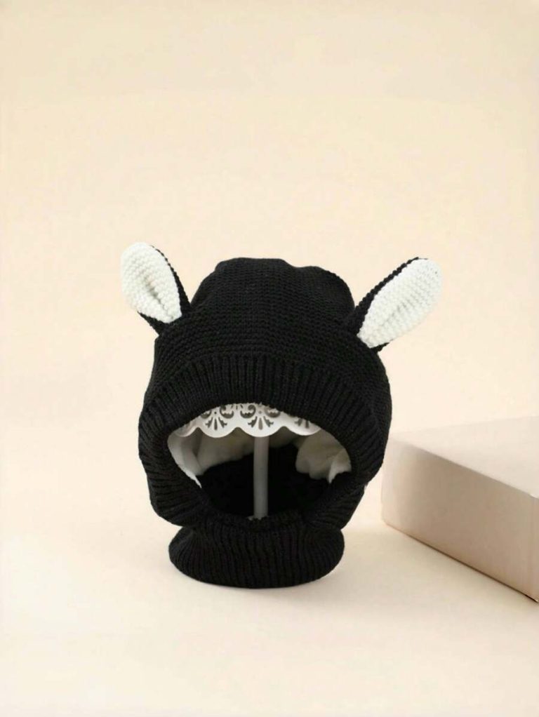 1pc Children Winter Hat With Cute Puppy Embroidery And Ear Design, Cartoon Knitted Cap For Baby Boys And Girls - Image 6