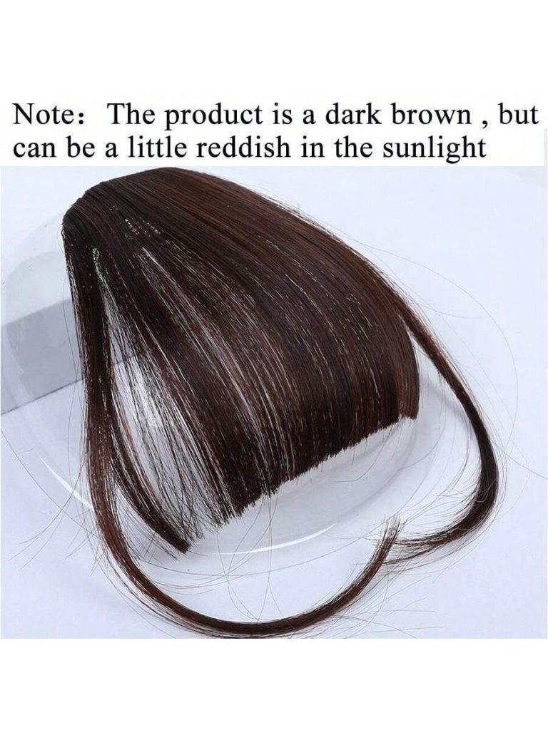 Clip In Bangs Front Neat Black Bangs Hairpiece Synthetic Fake Wig Piece Bangs Hairpiece Clip In Hair Extensions For Women Heat Resistant - Image 4