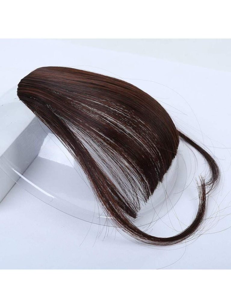 Clip In Bangs Front Neat Black Bangs Hairpiece Synthetic Fake Wig Piece Bangs Hairpiece Clip In Hair Extensions For Women Heat Resistant - Image 5