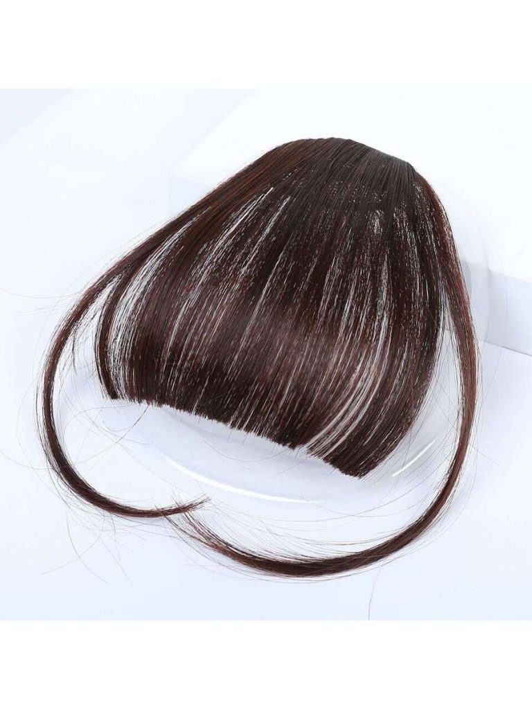 Clip In Bangs Front Neat Black Bangs Hairpiece Synthetic Fake Wig Piece Bangs Hairpiece Clip In Hair Extensions For Women Heat Resistant - Image 6