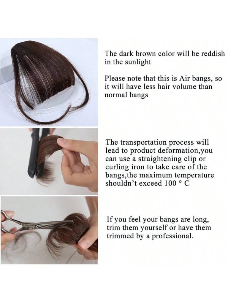 Clip In Bangs Front Neat Black Bangs Hairpiece Synthetic Fake Wig Piece Bangs Hairpiece Clip In Hair Extensions For Women Heat Resistant - Image 8