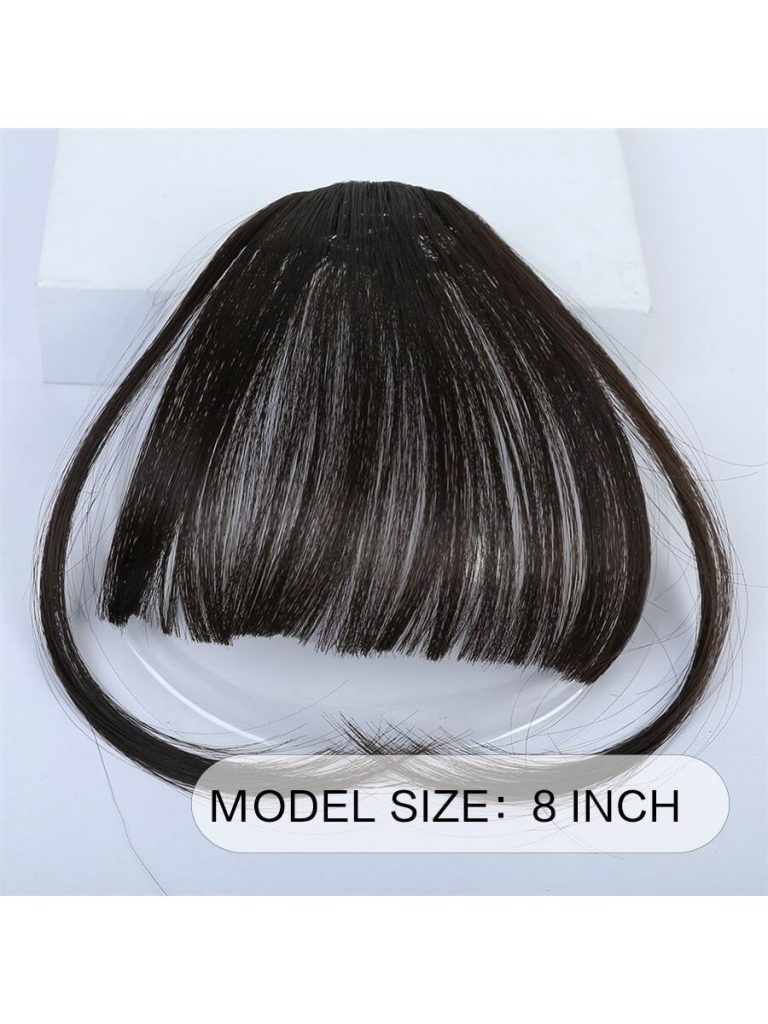 Clip In Bangs Front Neat Black Bangs Hairpiece Synthetic Fake Wig Piece Bangs Hairpiece Clip In Hair Extensions For Women Heat Resistant - Image 13