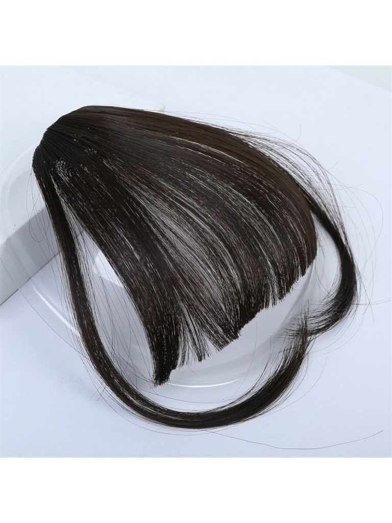 Clip In Bangs Front Neat Black Bangs Hairpiece Synthetic Fake Wig Piece Bangs Hairpiece Clip In Hair Extensions For Women Heat Resistant - Image 15