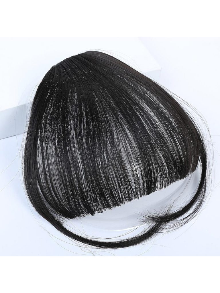 Clip In Bangs Front Neat Black Bangs Hairpiece Synthetic Fake Wig Piece Bangs Hairpiece Clip In Hair Extensions For Women Heat Resistant - Image 34