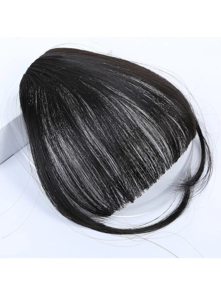 Clip In Bangs Front Neat Black Bangs Hairpiece Synthetic Fake Wig Piece Bangs Hairpiece Clip In Hair Extensions For Women Heat Resistant - Image 35