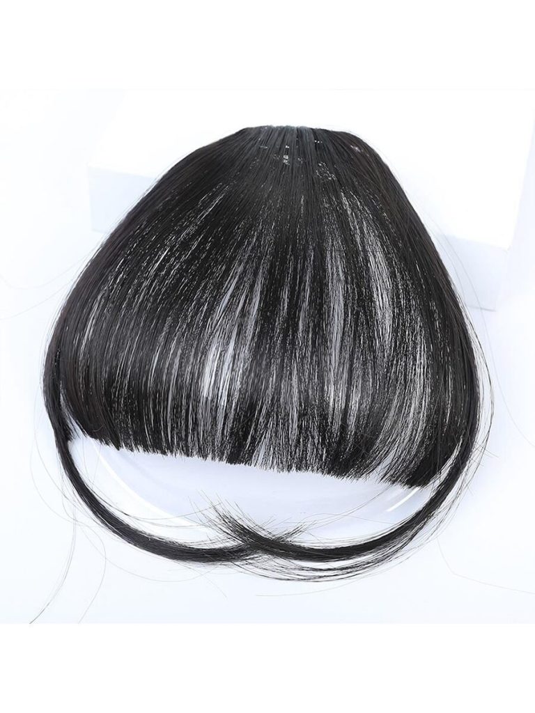 Clip In Bangs Front Neat Black Bangs Hairpiece Synthetic Fake Wig Piece Bangs Hairpiece Clip In Hair Extensions For Women Heat Resistant - Image 36