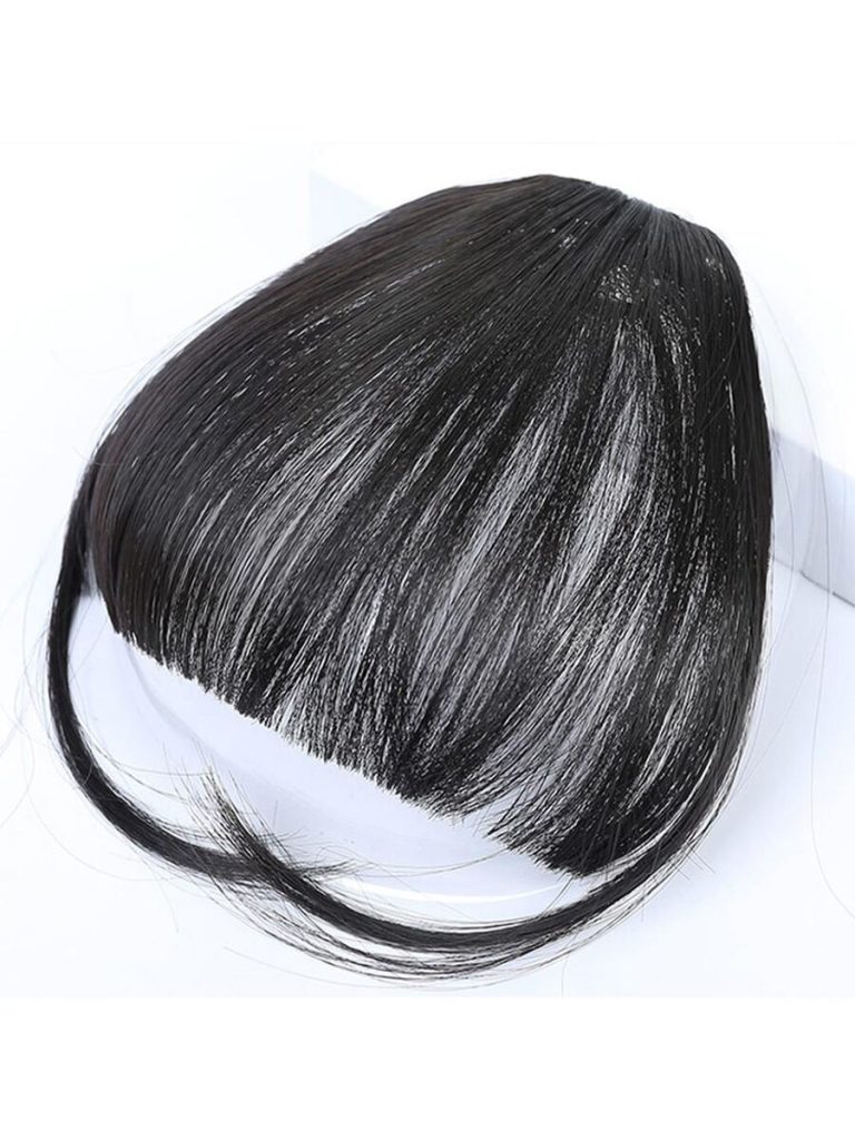 Clip In Bangs Front Neat Black Bangs Hairpiece Synthetic Fake Wig Piece Bangs Hairpiece Clip In Hair Extensions For Women Heat Resistant - Image 37