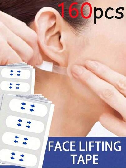 160pcs/120pcs/80pcs/40pcs Instant Lifting & Firming Facial Mask - Invisible Waterproof Peel-Off Mask For Double Chin, Neck & Face Slimming, Alcohol-Free, Suitable For All Skin Types, Unisex