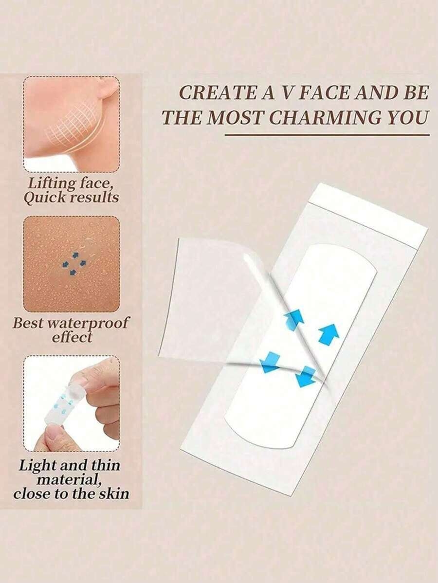 160pcs/120pcs/80pcs/40pcs Instant Lifting & Firming Facial Mask - Invisible Waterproof Peel-Off Mask For Double Chin, Neck & Face Slimming, Alcohol-Free, Suitable For All Skin Types, Unisex - Image 7