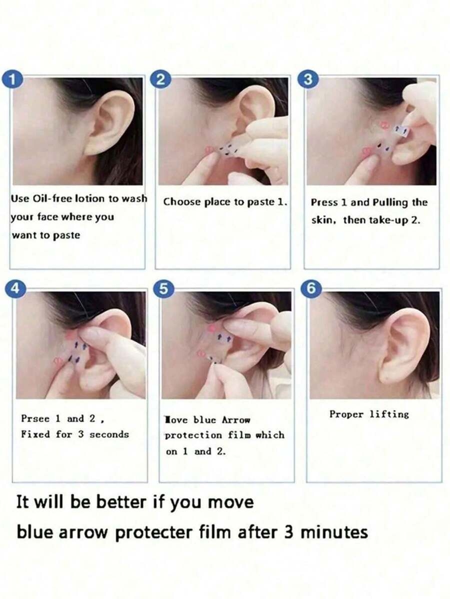 160pcs/120pcs/80pcs/40pcs Instant Lifting & Firming Facial Mask - Invisible Waterproof Peel-Off Mask For Double Chin, Neck & Face Slimming, Alcohol-Free, Suitable For All Skin Types, Unisex - Image 9